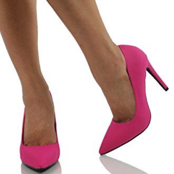 1 left! Delicious Hot Pink Closed Toe PUMP 4” Heel - Picture 6 of 6